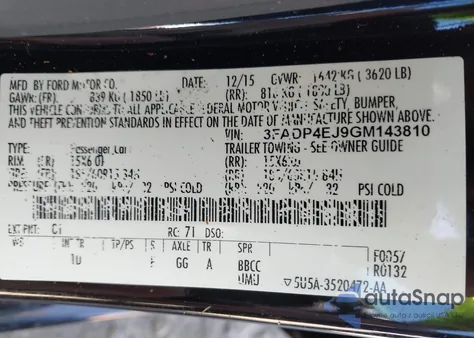 2016 Ford Fiesta Se from USA, damaged, VIN 3FADP4EJ9GM143810